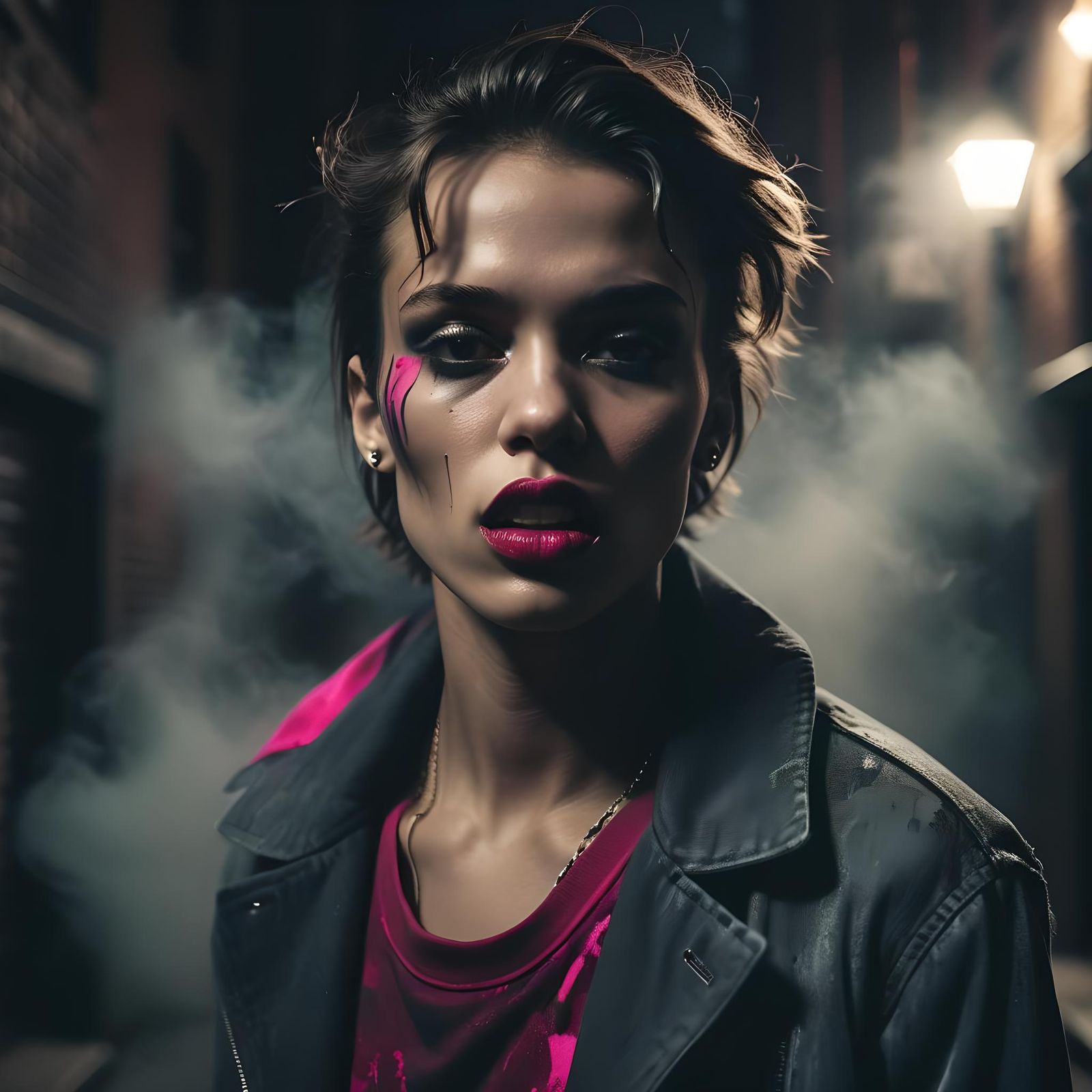Monochrome Fashion Portrait in New York City Alley