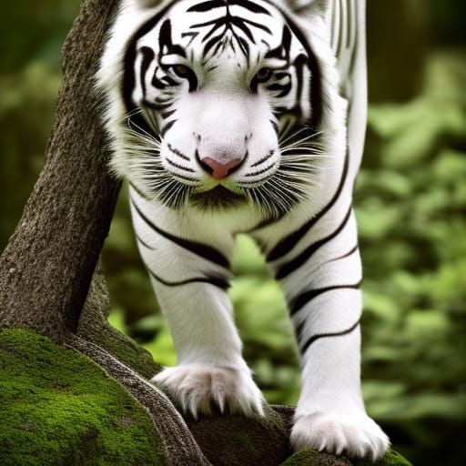 White Tiger in Jungle: Cinematic Digital Painting