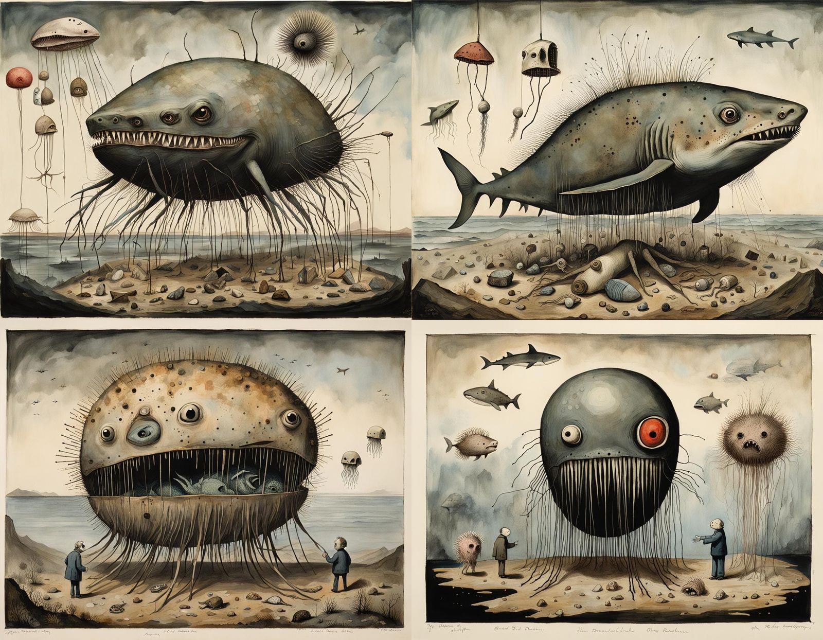 Surreal Fusion of Biological Forms