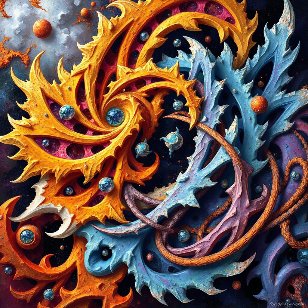 Expressionist Fractals: Abstract Geometric Art in Ultra-Real...