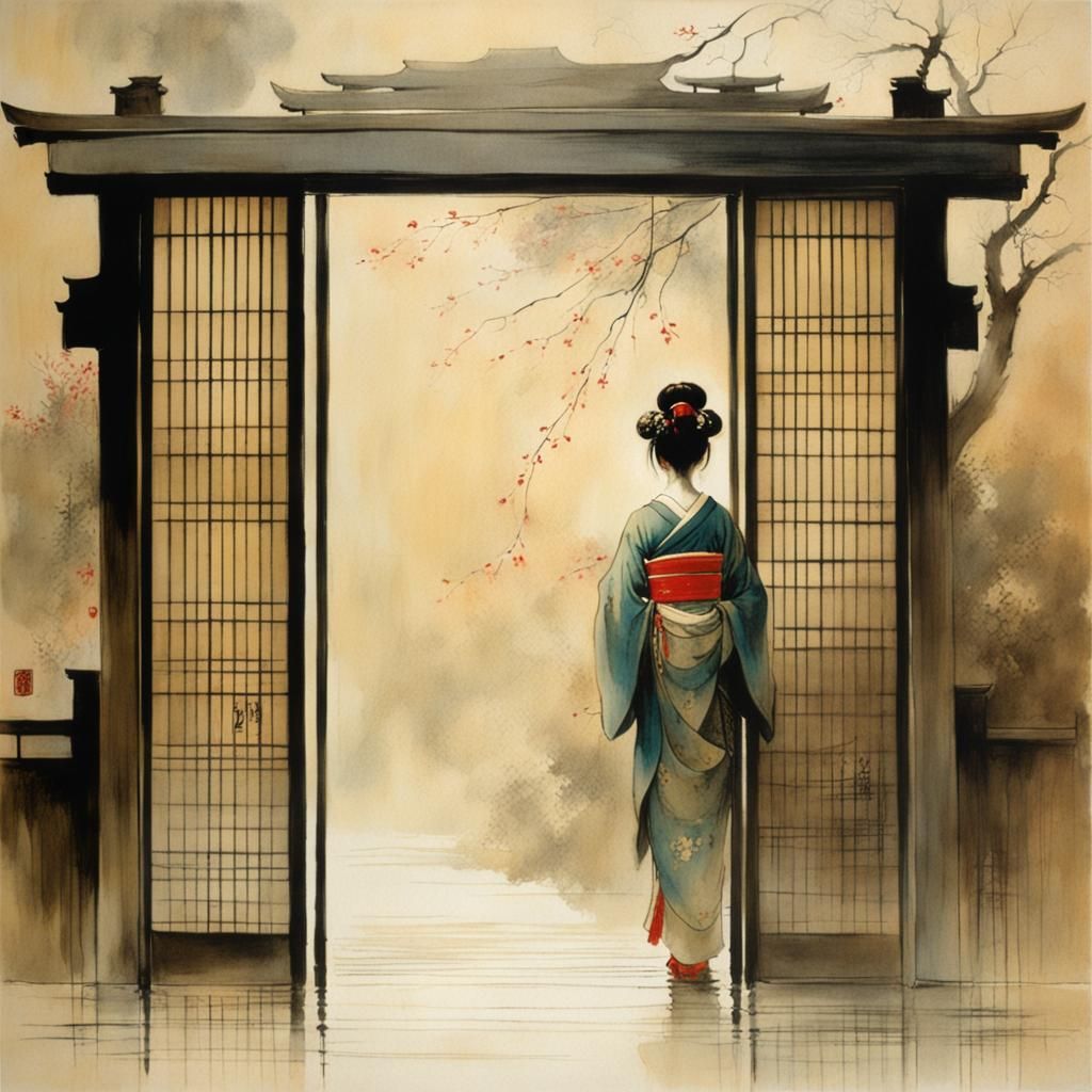 Geisha Enters Shrine: Anne Bachelier Style