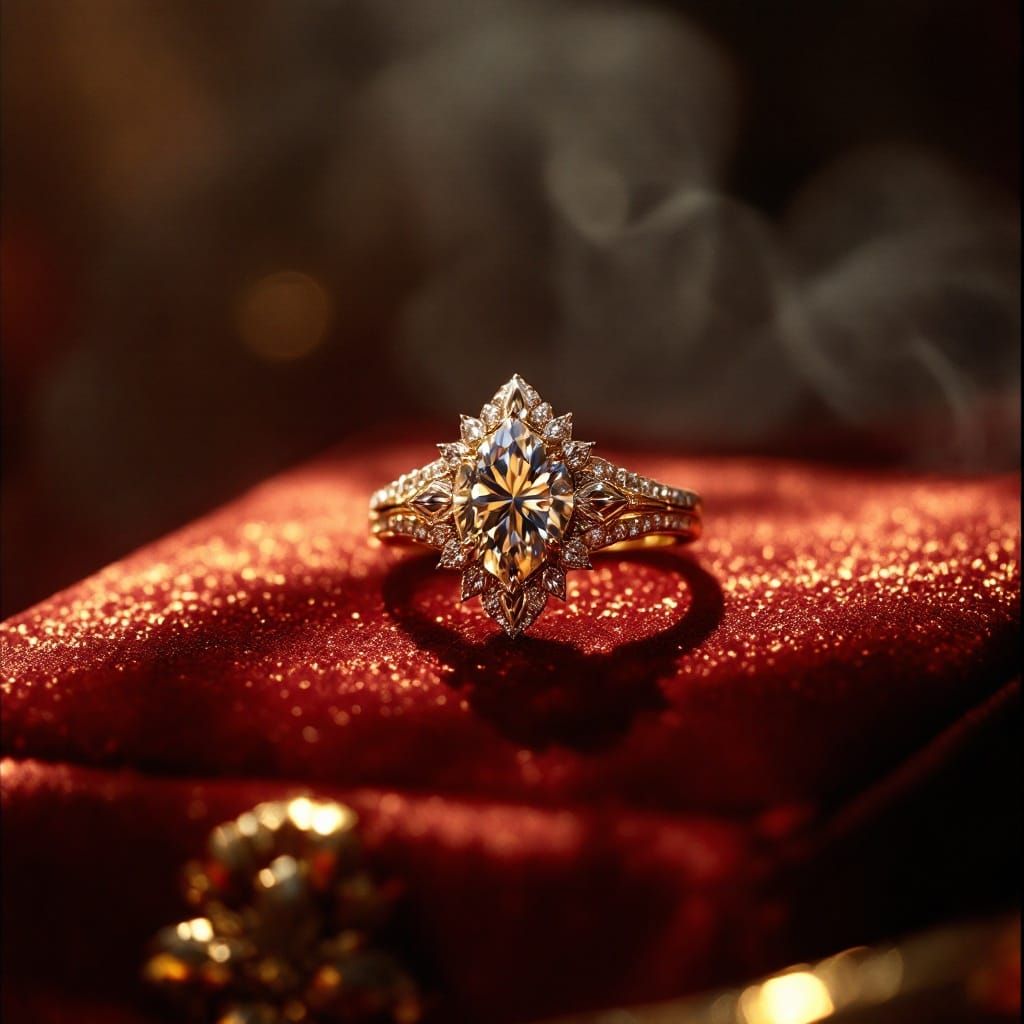 Luxurious Diamond Wedding Ring in Epic Cinematic Style