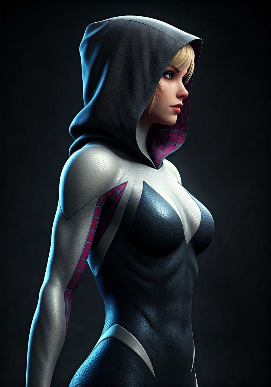 Spider-Gwen in Udon Anime-Inspired 3D Art