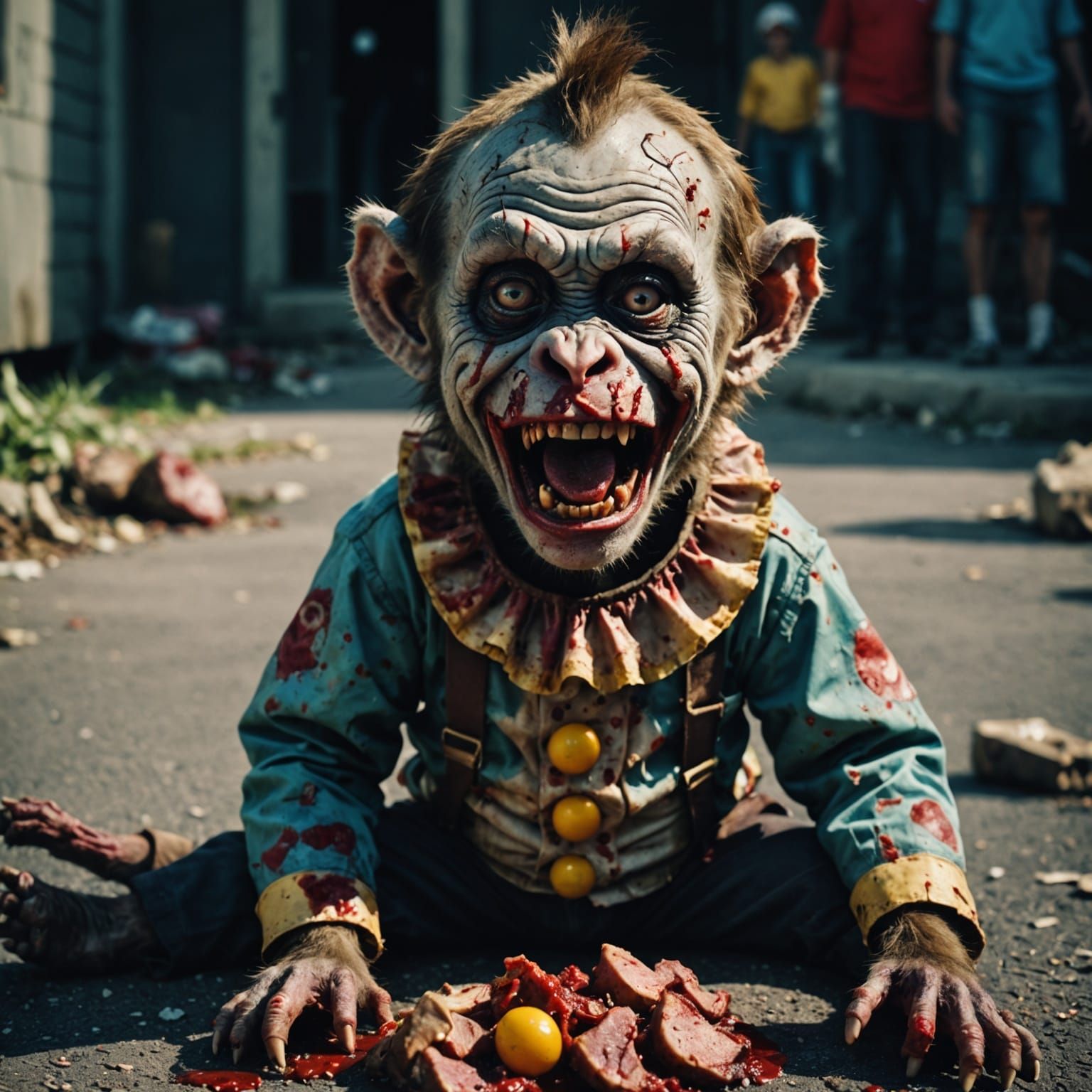 Nightmarish Zombie Monkey Clown Feast