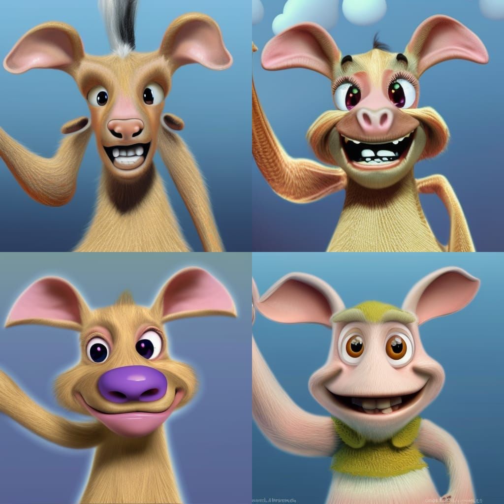 Goat Creates Letter G: Pixar-Style 3D Art