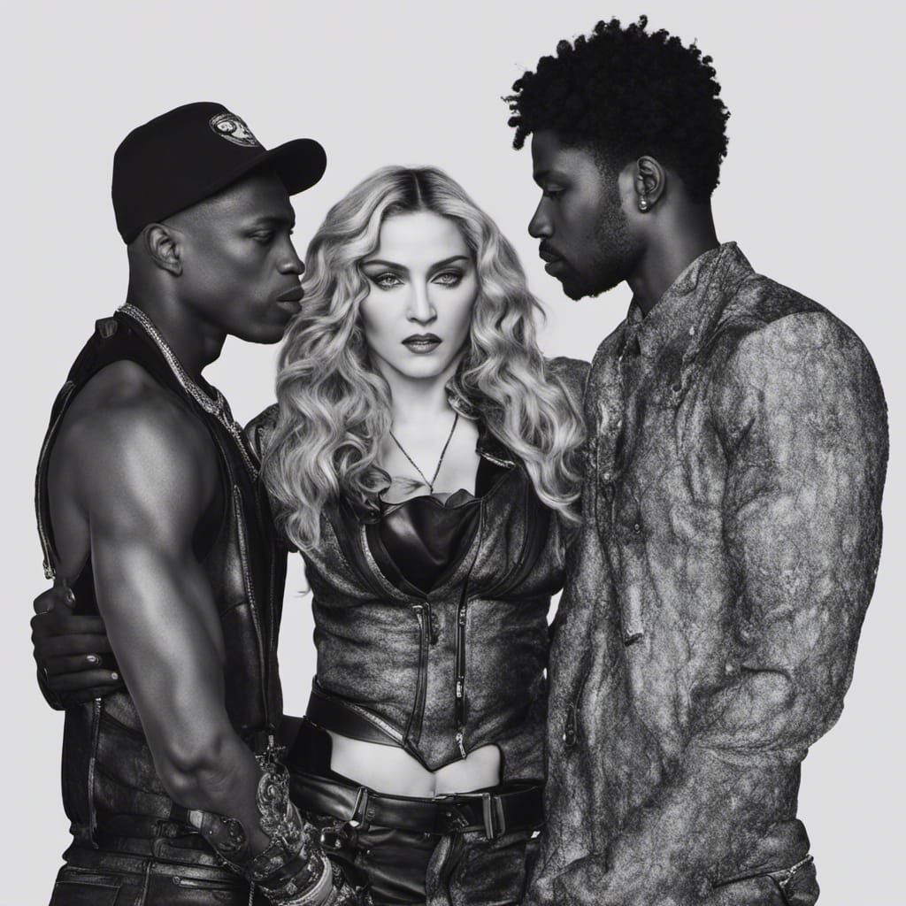 Madonna: Intimate Moment in Hyperrealistic Style