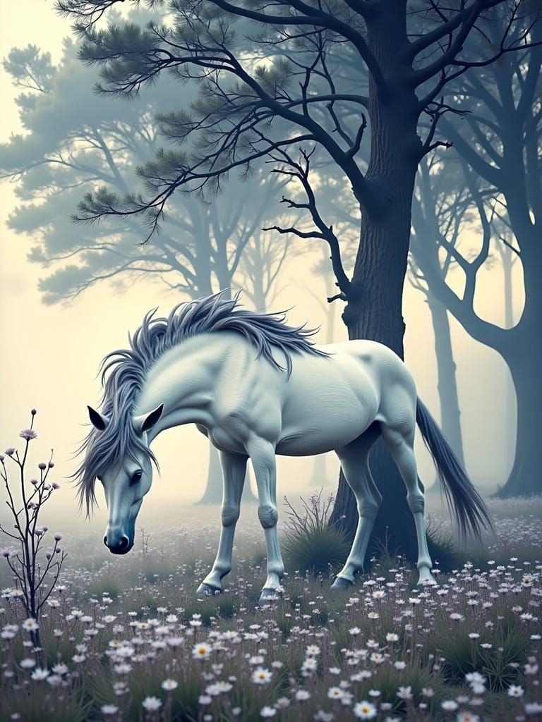 Majestic Unicorn in Mystical Forest