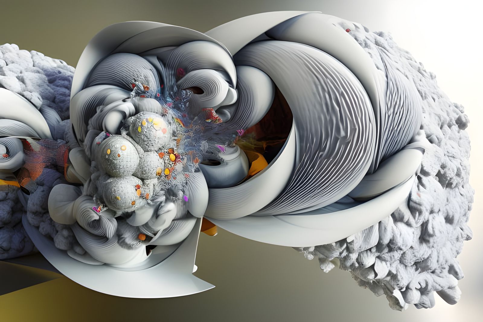 Geometric Abstract: Polychromatic 3D Render in 8k