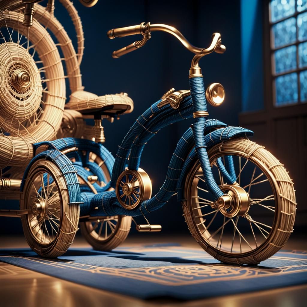 Intricate Twine Tricycle in Cel-Shaded Anime Style