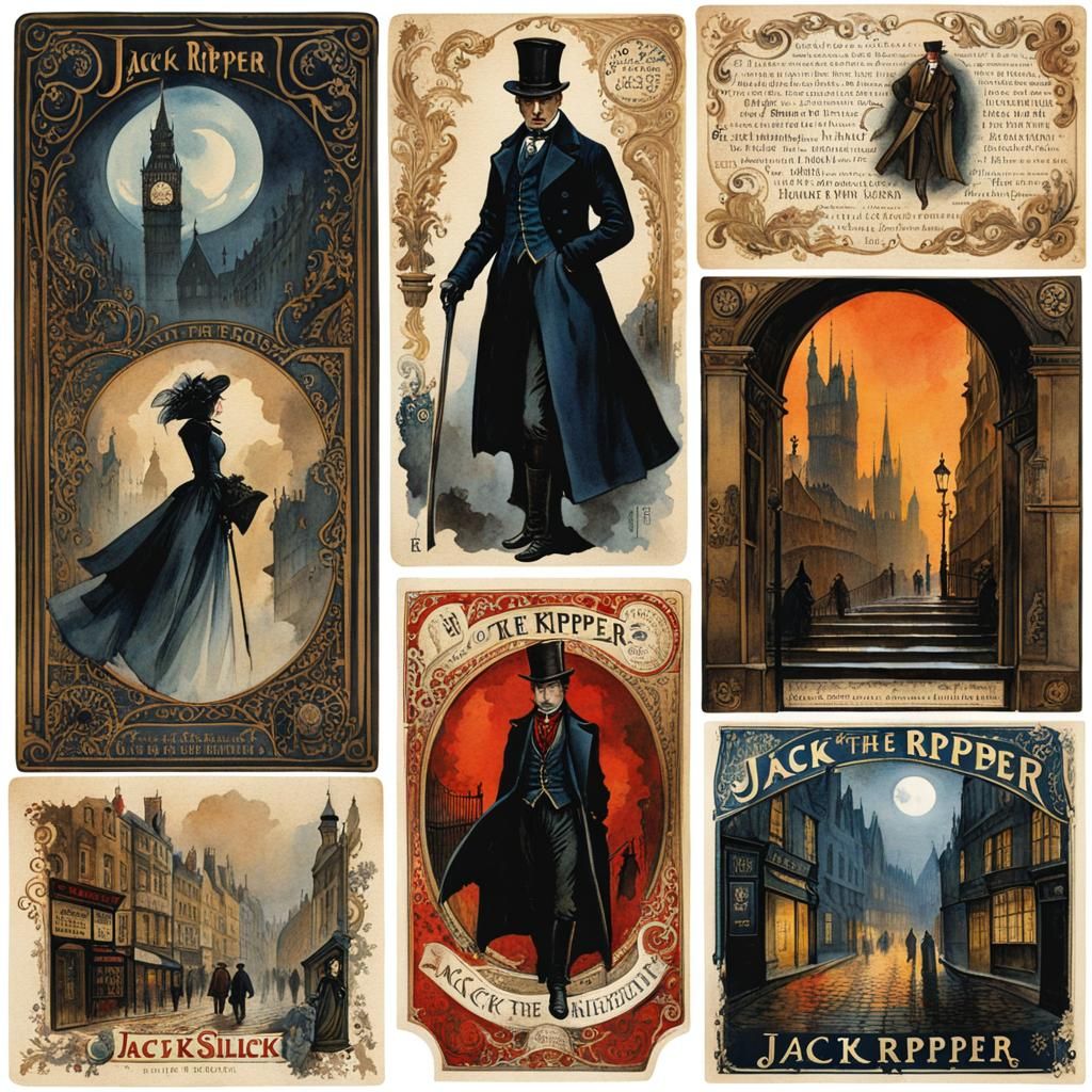 Jack the Ripper Fairytale Sticker Sheet in Watercolor