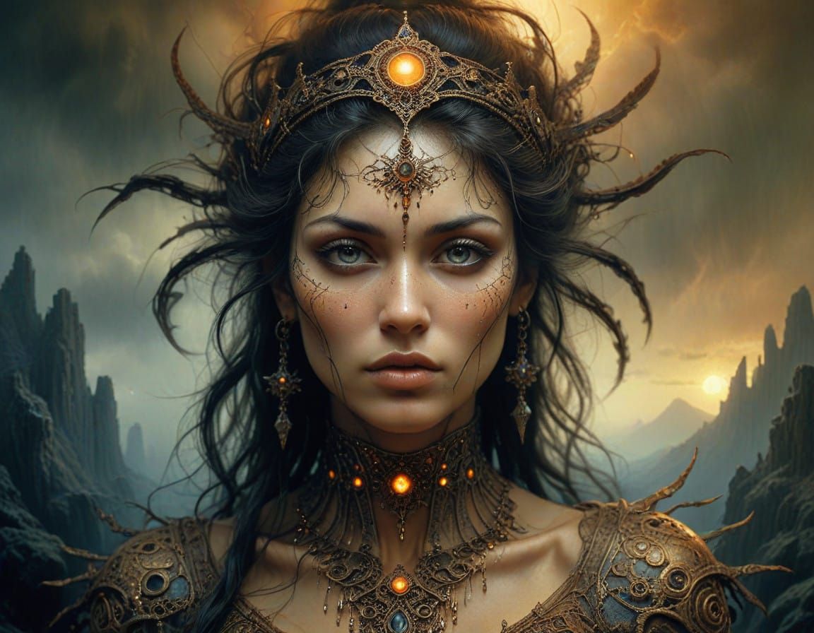 Regal Woman in Dreamlike Fantasy