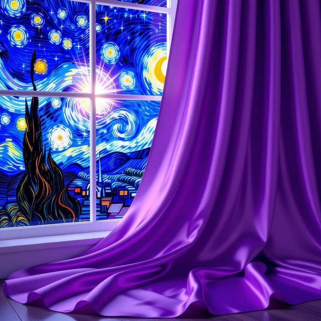 Starry Night Through Purple Curtain, Astral Vistas