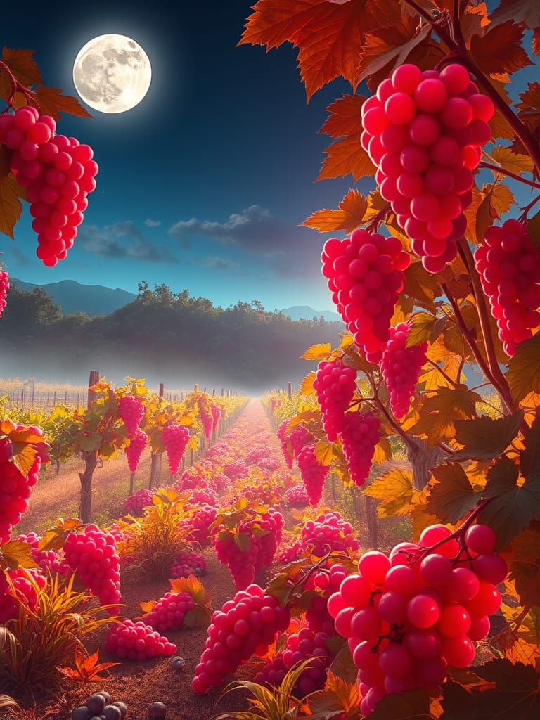 Grape Harvest in Ethereal Bloom