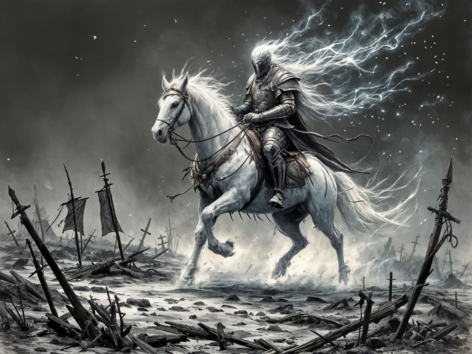 Spectral Knight on Phantom Steed in Twilight Battlefield