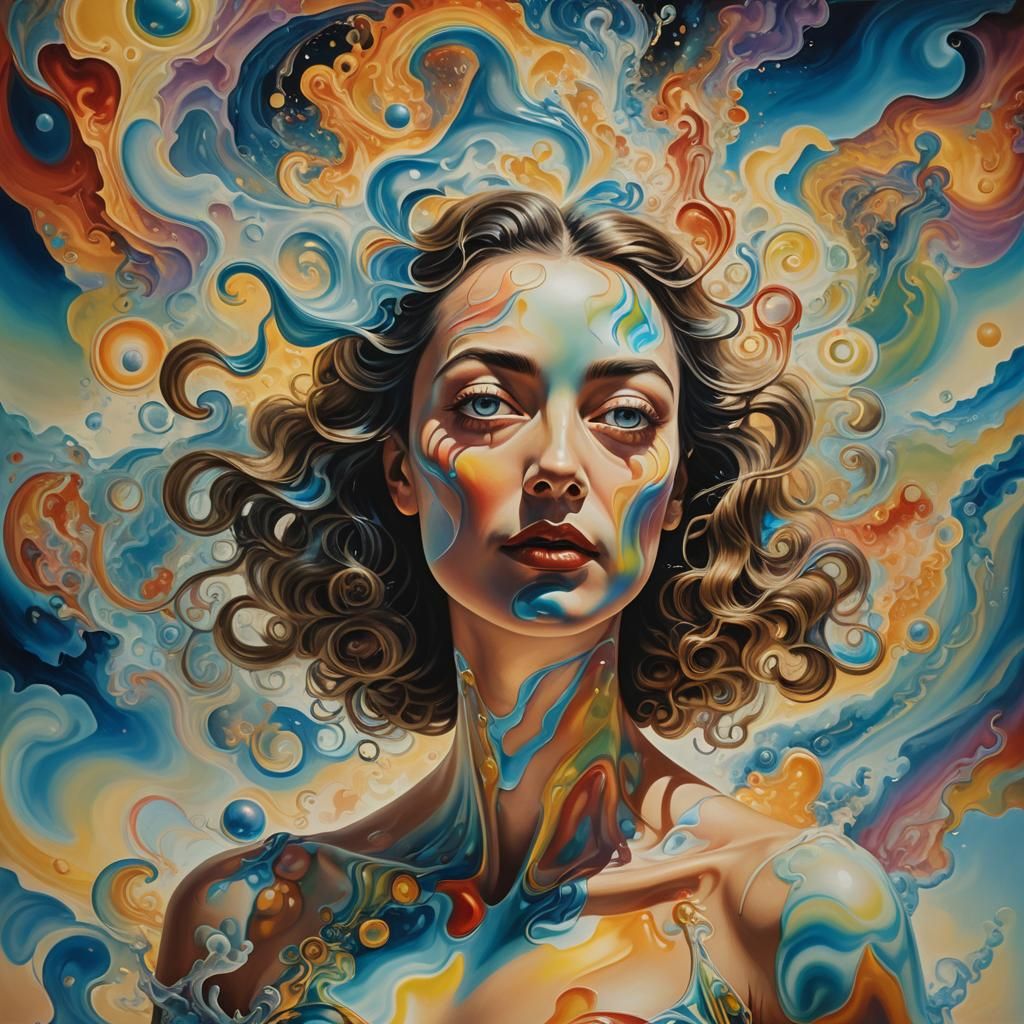 Surreal Woman Travels Between Frequencies in Dreamlike Kalei...