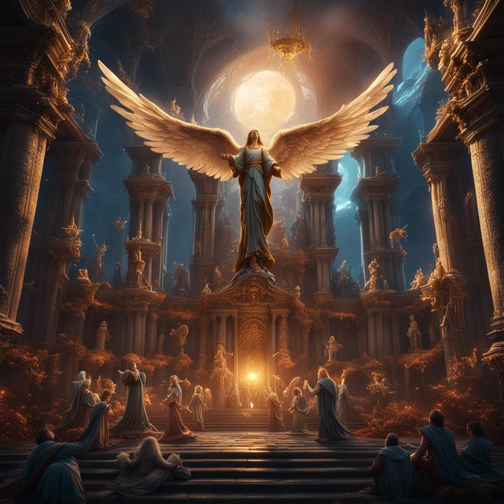 Angels Singing for God: Detailed Matte Painting