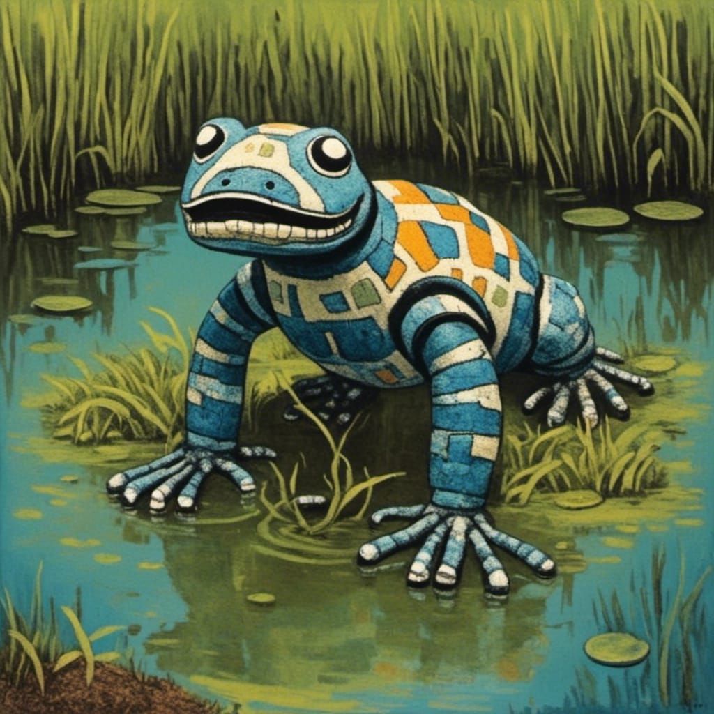 Swamp Creature in Dubuffet Style