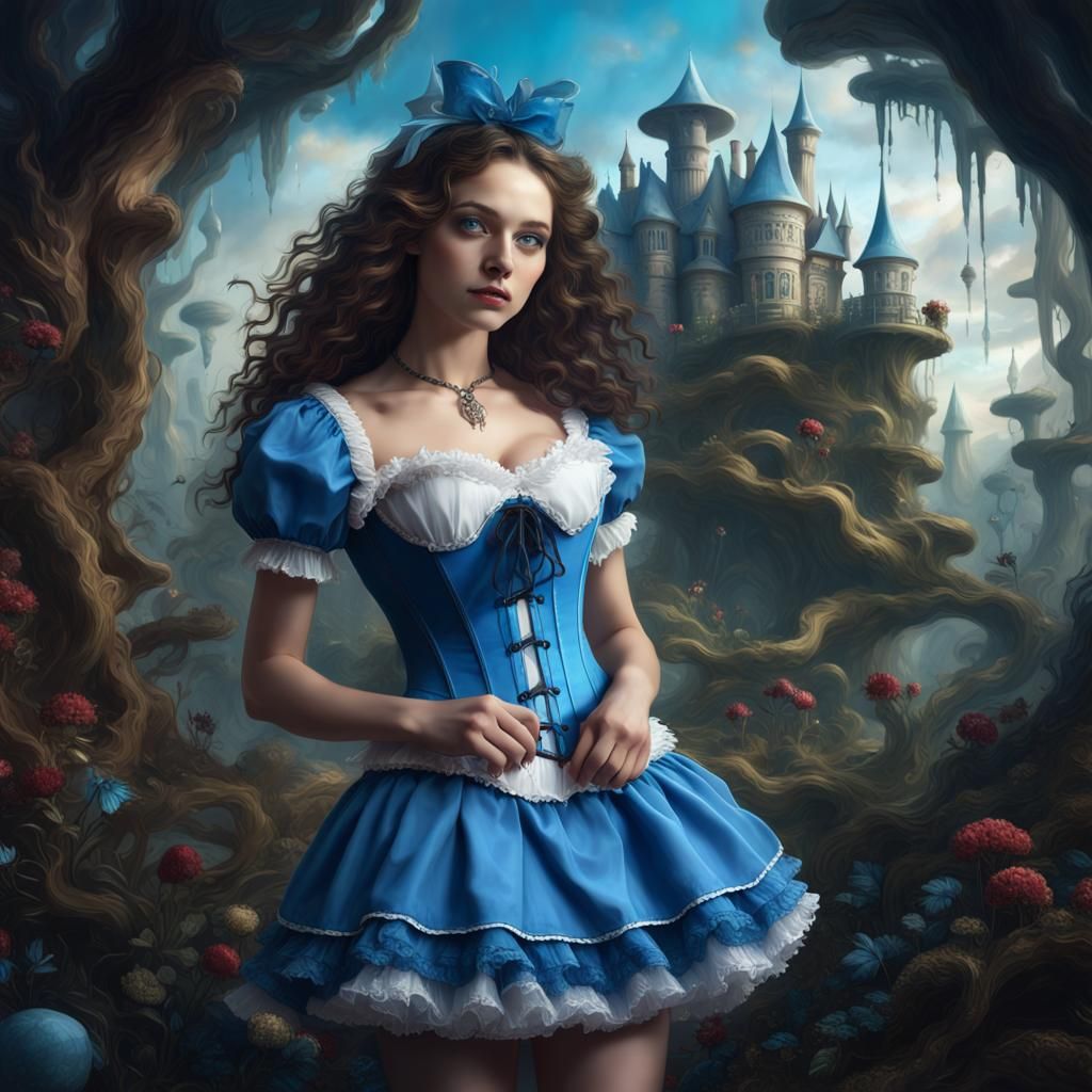 Alice in Wonderland Portrait: Detailed Matte Painting