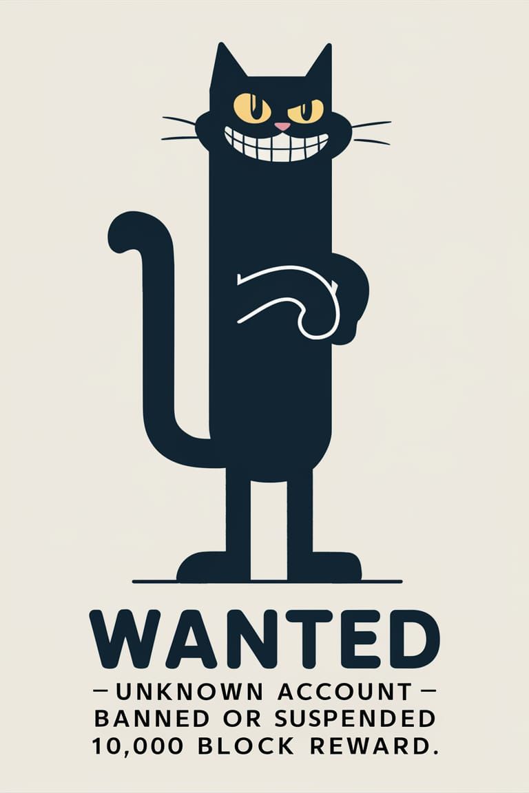 Playful Cartoon Poster of Mischievous Blue Cat