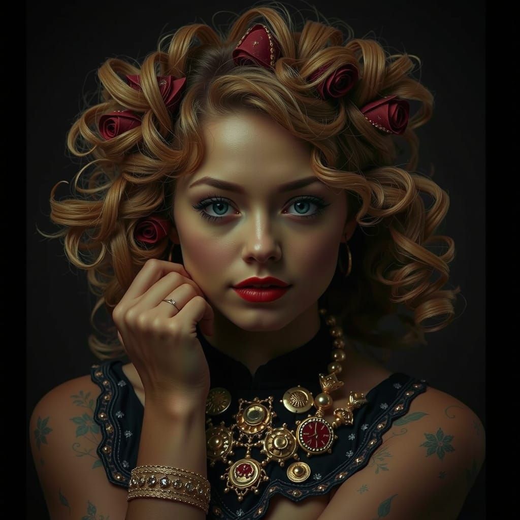 Abstract Swirling Forms in Deep Reds