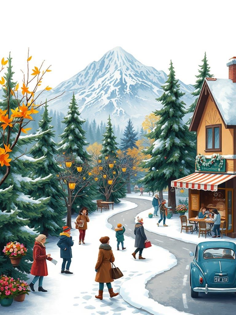 Winter Whimsy in a Post-Impressionist Wonderland