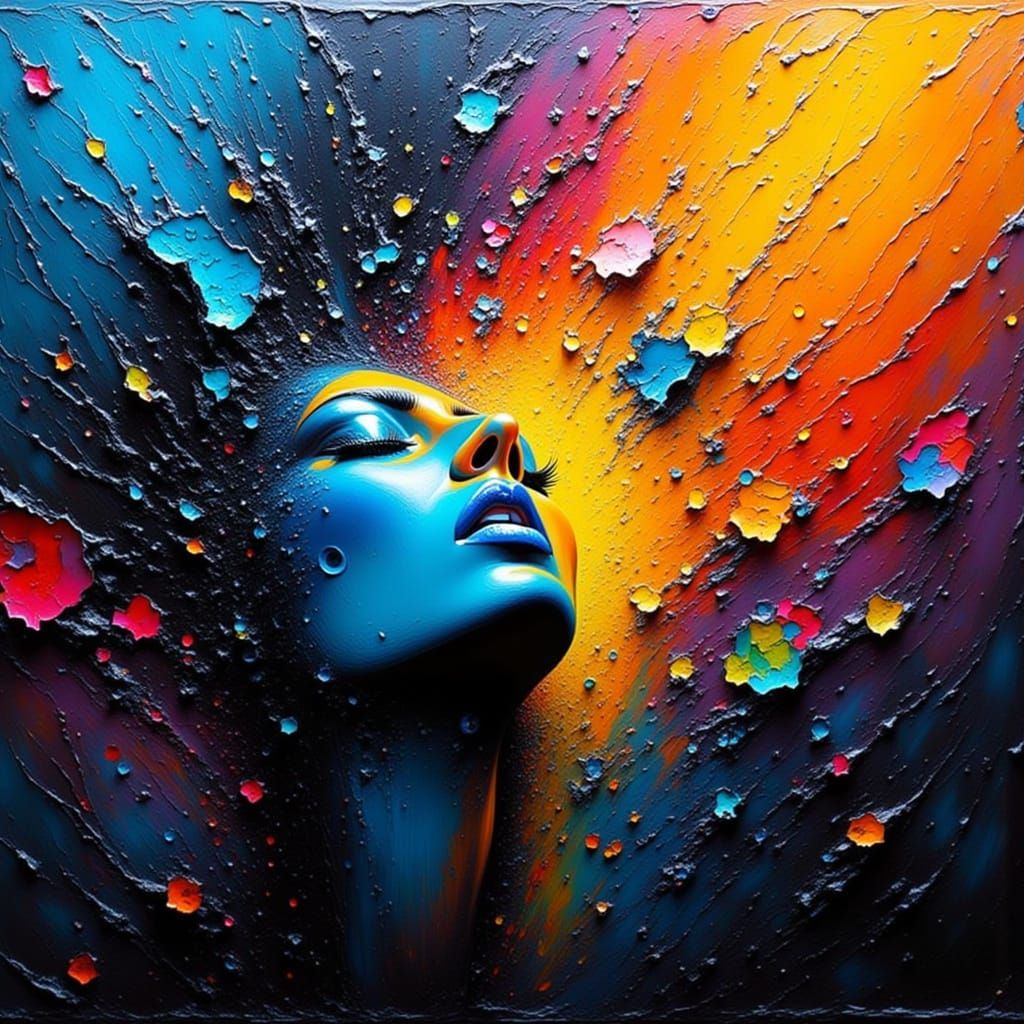 Vibrant Impasto 3D Artwork: Symphony of Emotions