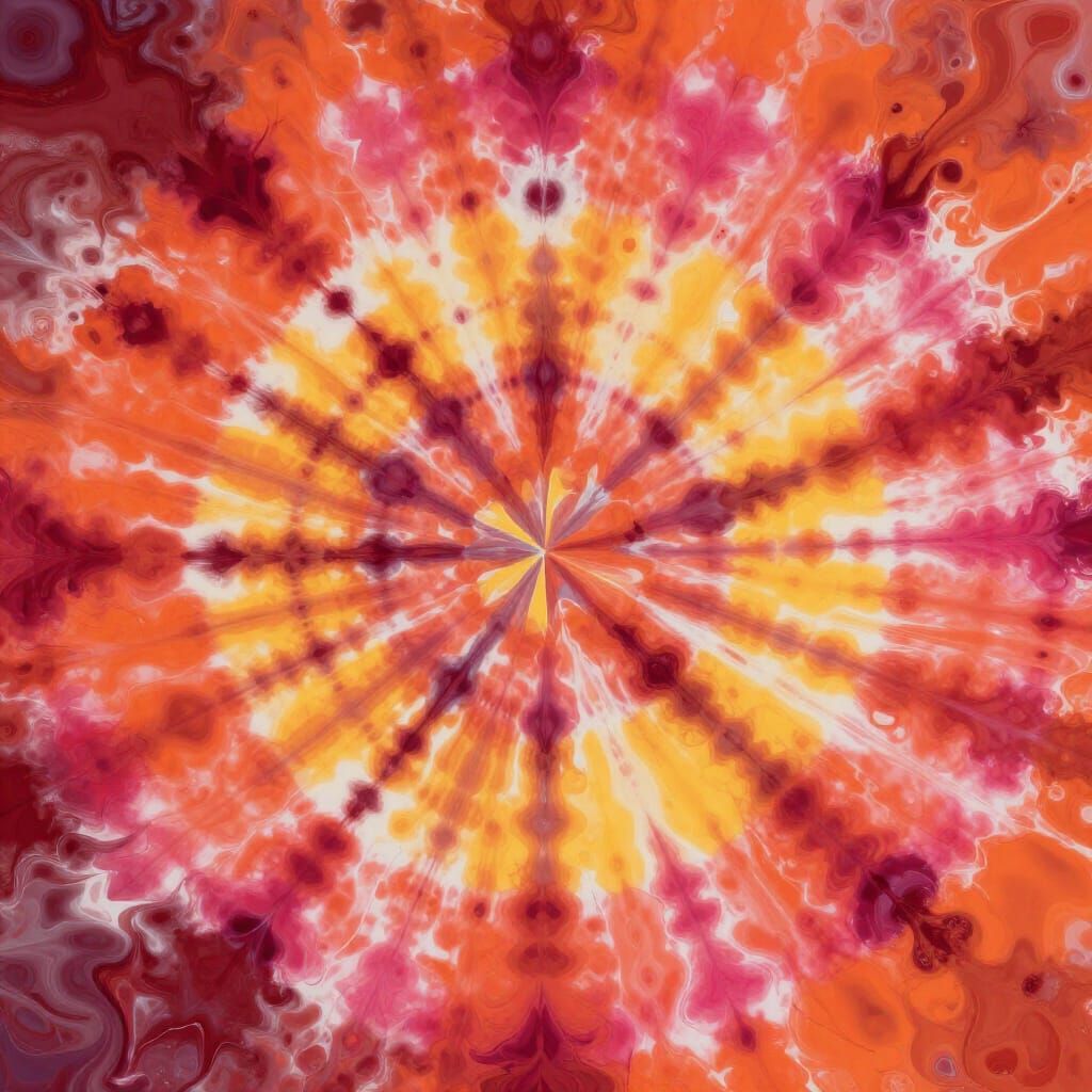 Vibrant Psychedelic Tie-Dye Pattern in Swirling Colors