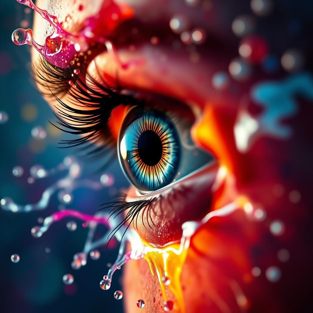 Hyperrealistic Eye with Dramatic Lighting