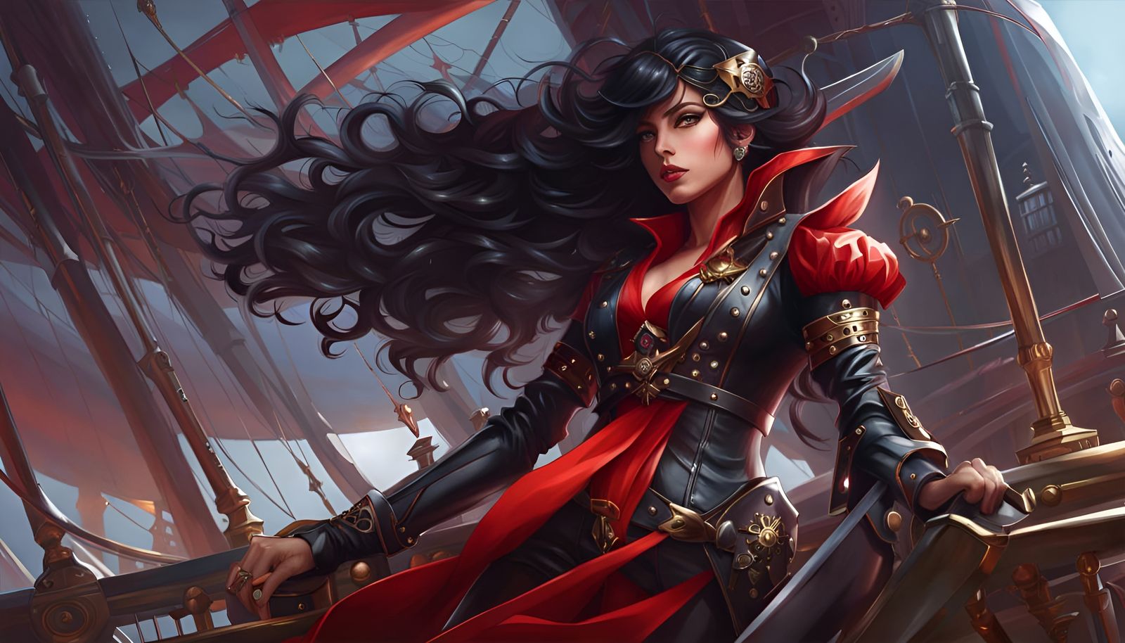 Space Pirate Ryuko Matoi on Hi-Tech Ship