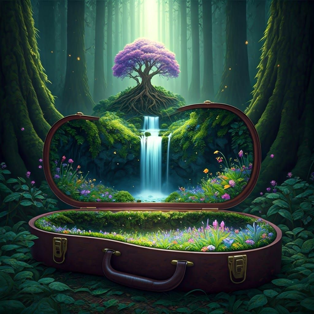 Worn Wooden Guitar Case in Mystical Emerald Gloom