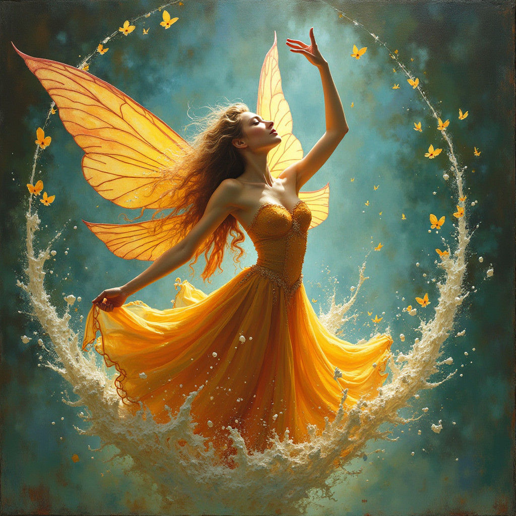 Dancing Fairy in Acrylic Style