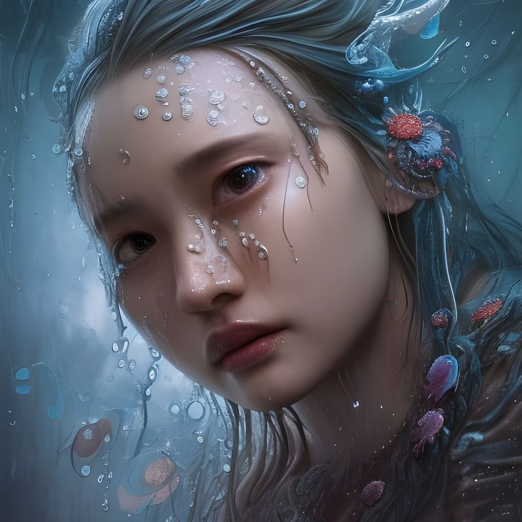 Majestic Water Elemental Portrait in Fantasy Art Style