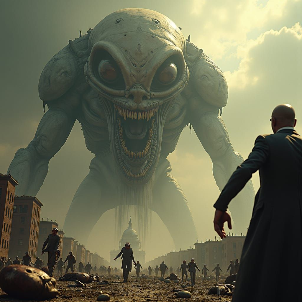 Alien Invasion of Washington D.C. in Cinematic Style