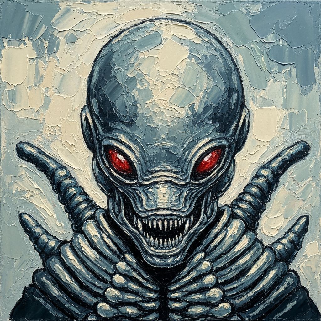 Xenomorph Impasto Painting in Abstract Style
