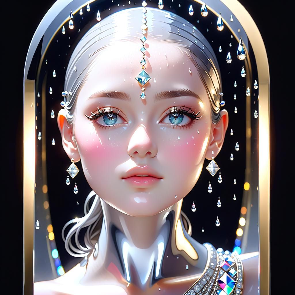 Spectacular Pearl Coif: Hyperrealistic Fantasy Portrait