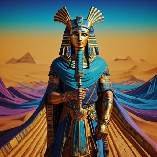 Horus with Spear in Egypt: Surrealist Expressionism