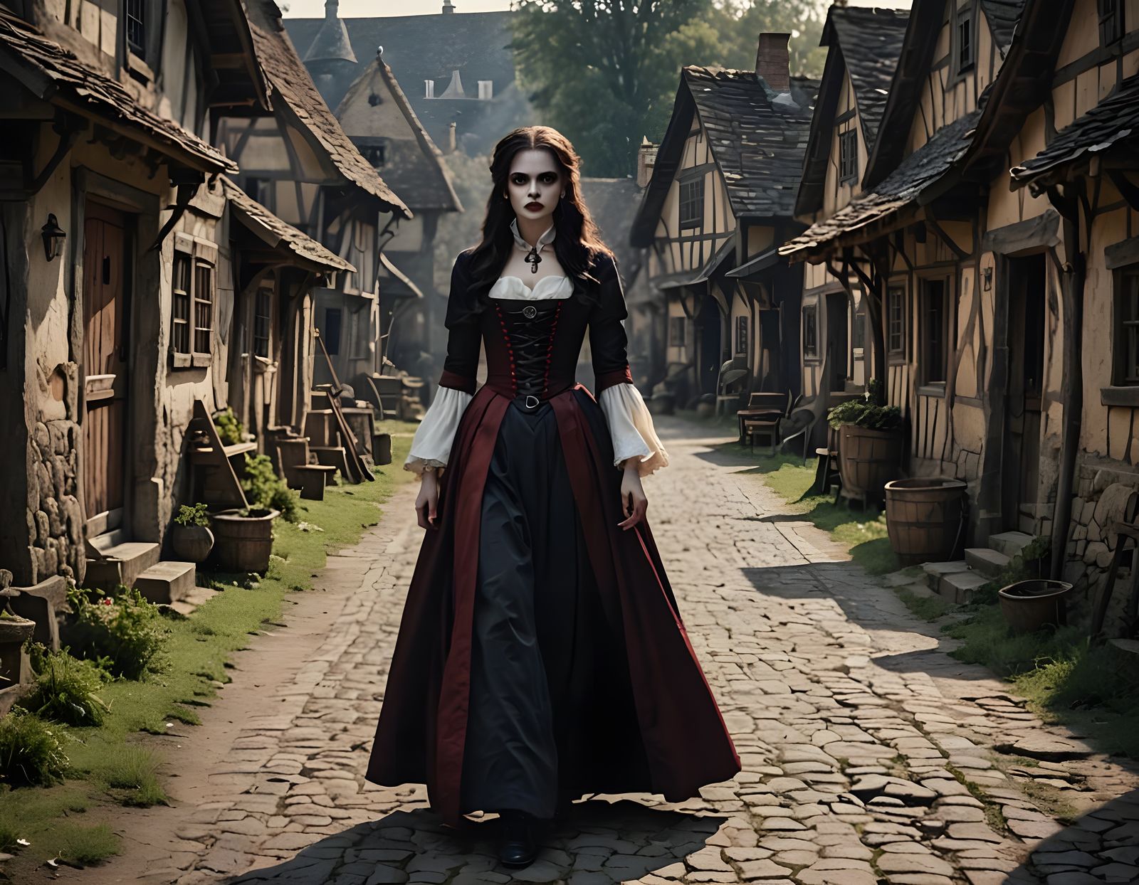Romantic Vampire in 18th Century Village