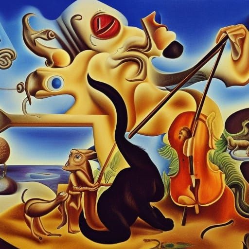 Devil's Paradise: A Surrealist Oil Painting