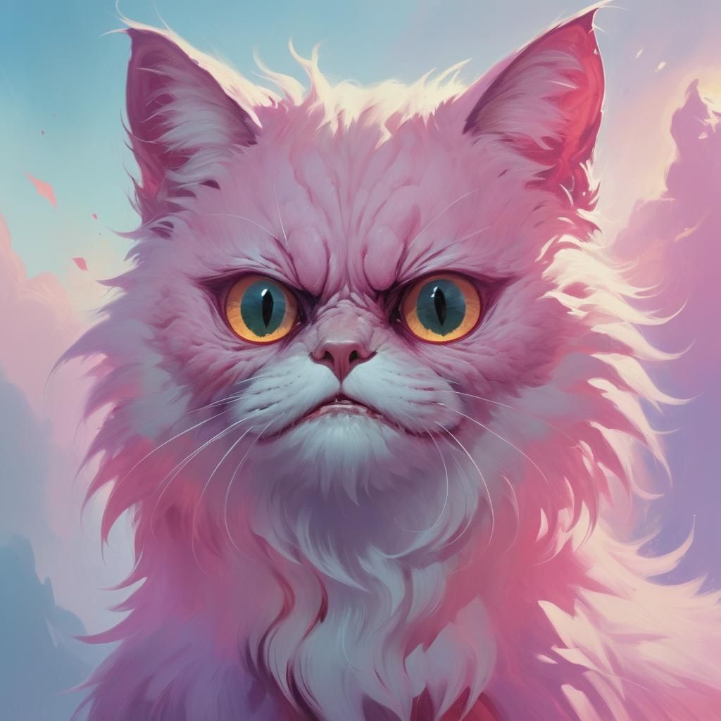 Sinister Cat Radiating Powerful Energy