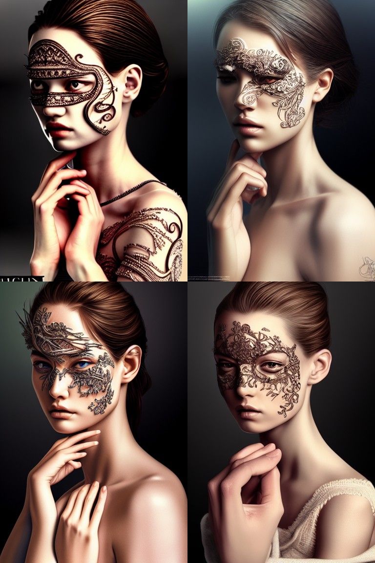 Detailed Portrait of a Beautiful Woman in Digital Art Style