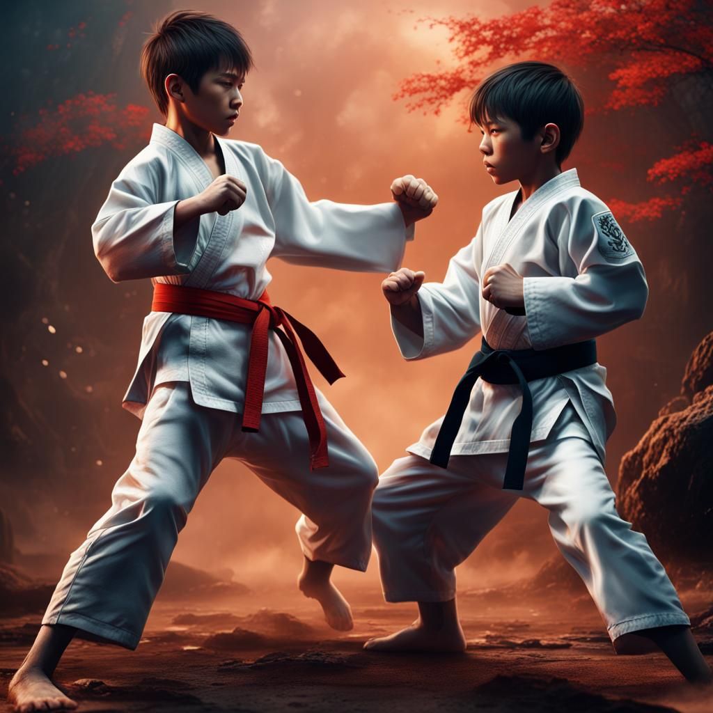 Karate Fight: Detailed Matte Painting