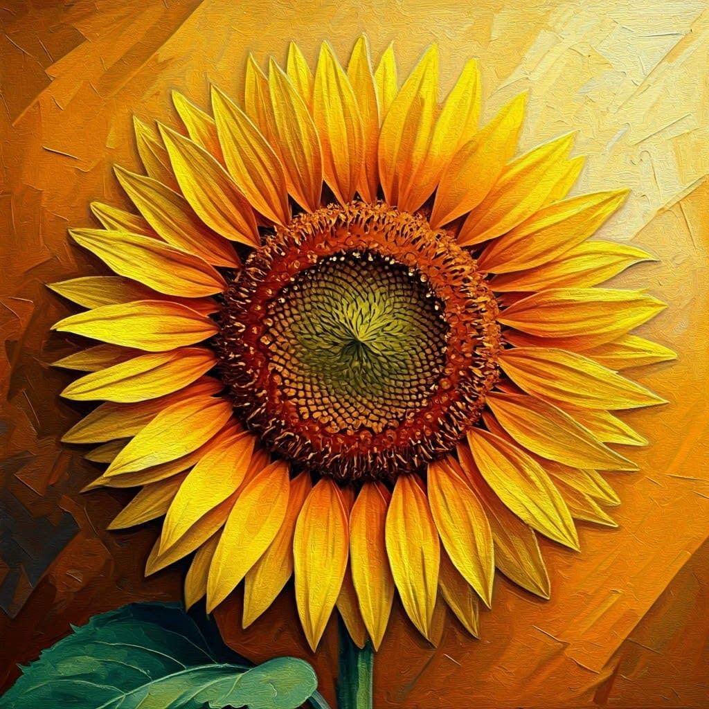 Vibrant Sunflower in Neo-Impressionist Pixelated Style
