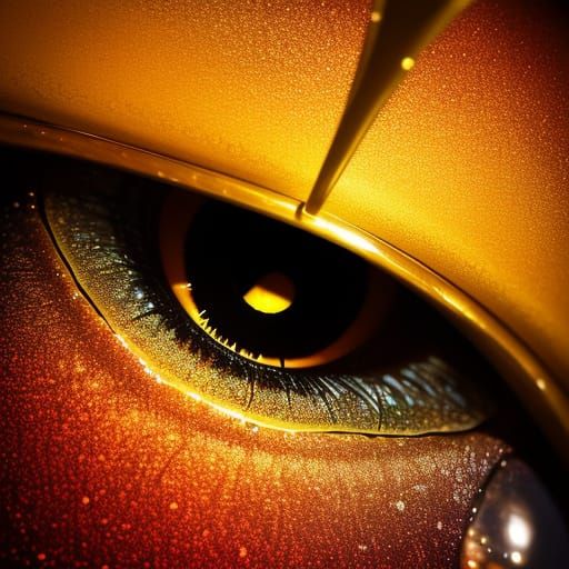 "Peaches leave text on the word Atlanta dripping gold paint"