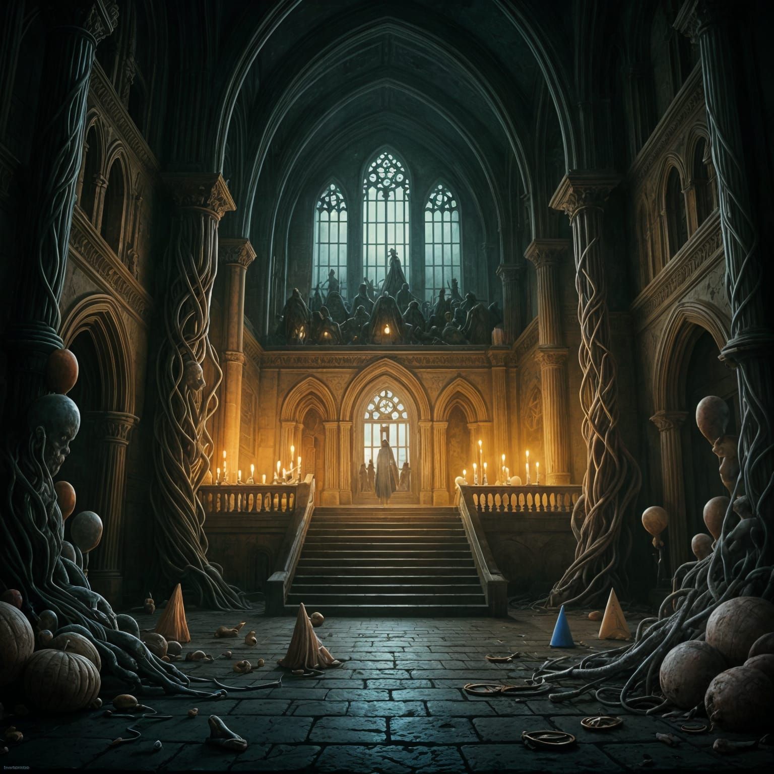 Disturbing Birthday Party in Beksinski Style