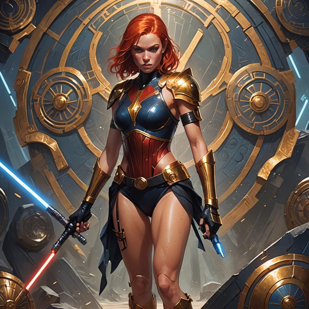 Heroic Girl with Lightsaber: Fantasy Concept Art