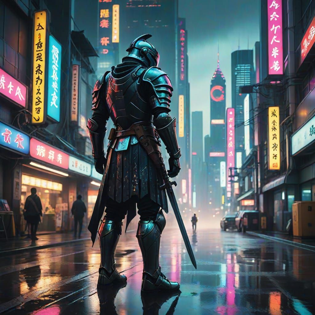 Knight in Neo-Tokyo: A Cyberpunk Chivalry