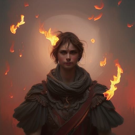 Juggler of Fire Clubs: Cinematic Digital Art