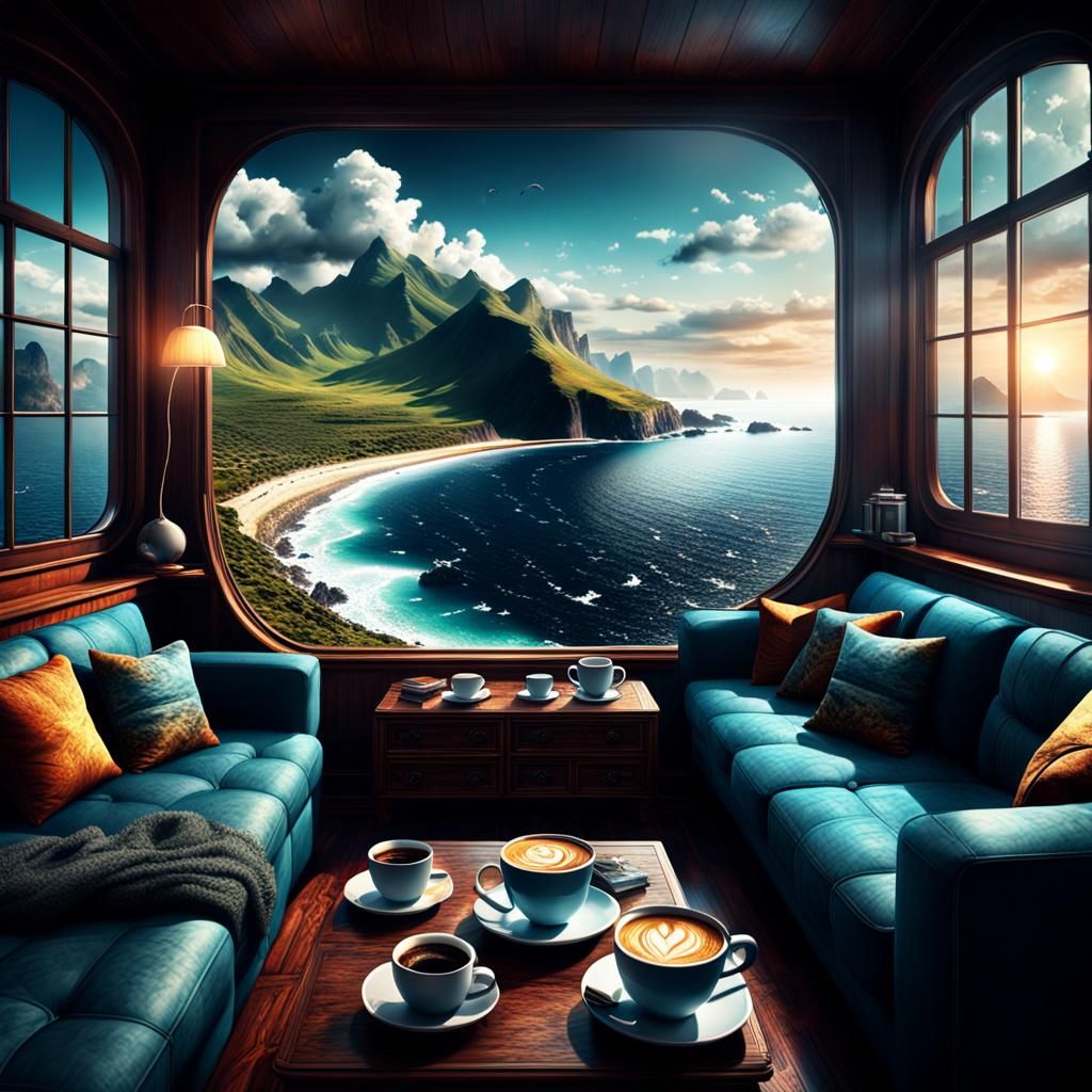 Coffee with a Sea View: Digital Matte Painting