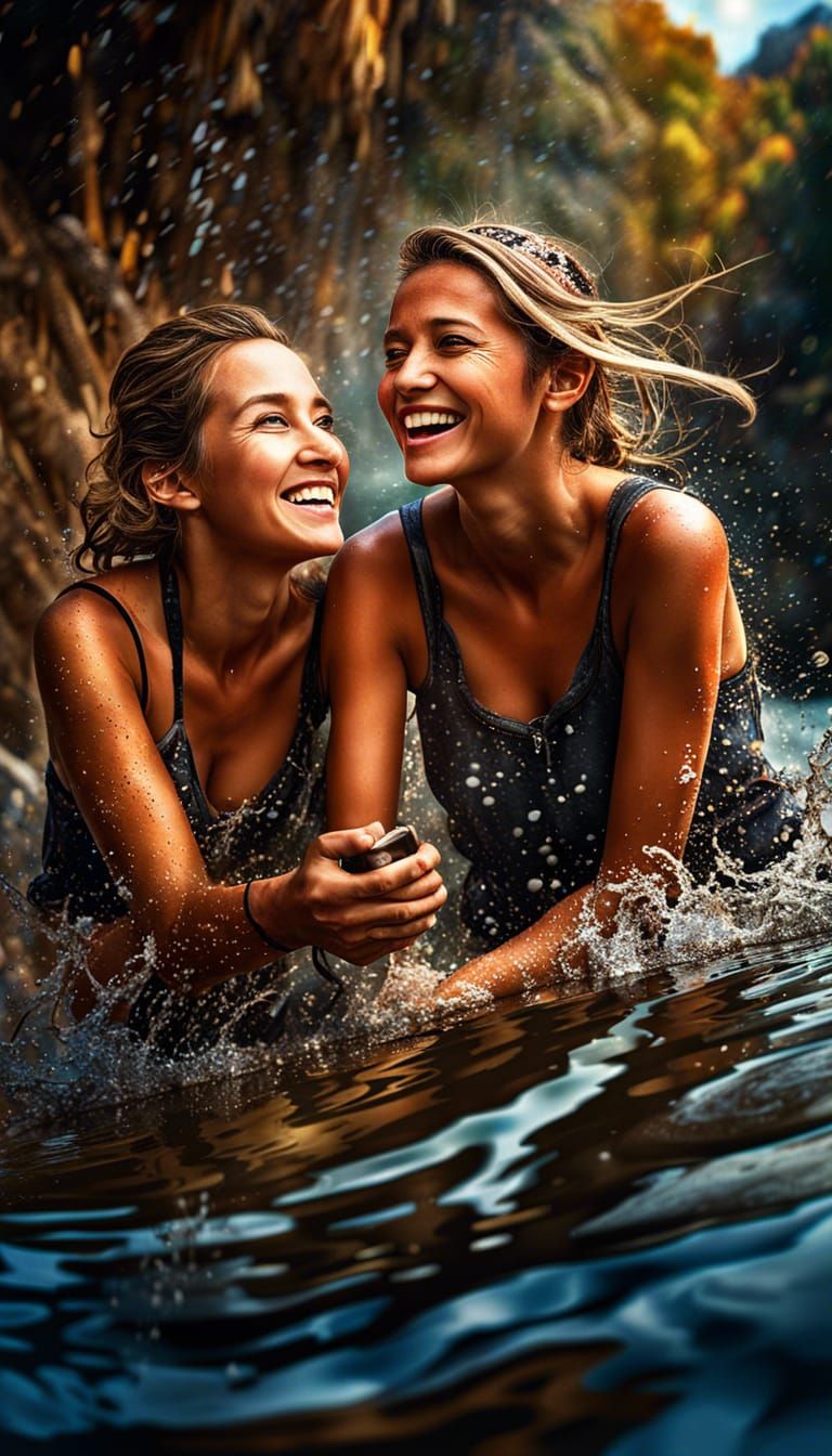 Emotional Portrait of Mother and Daughter Friendship