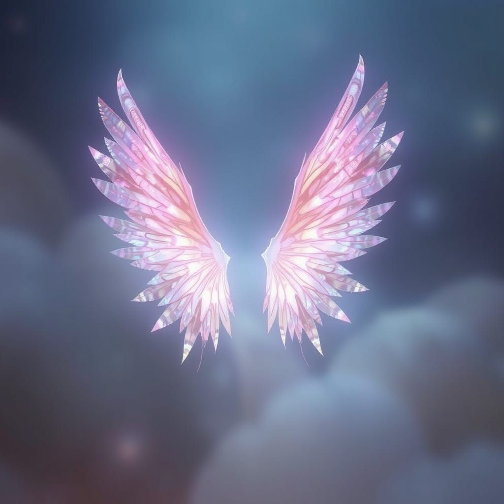 Ethereal Glowing Wings in Digital Art Style